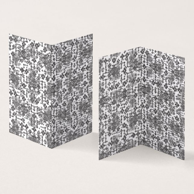 Svarta Vita Vikta Kort | Modern Geometrisk Stil (In- och utsida)