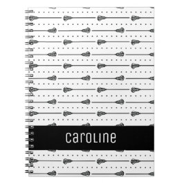 Svarta vitlacrosse-fästingar och prickade Linjer M Anteckningsbok