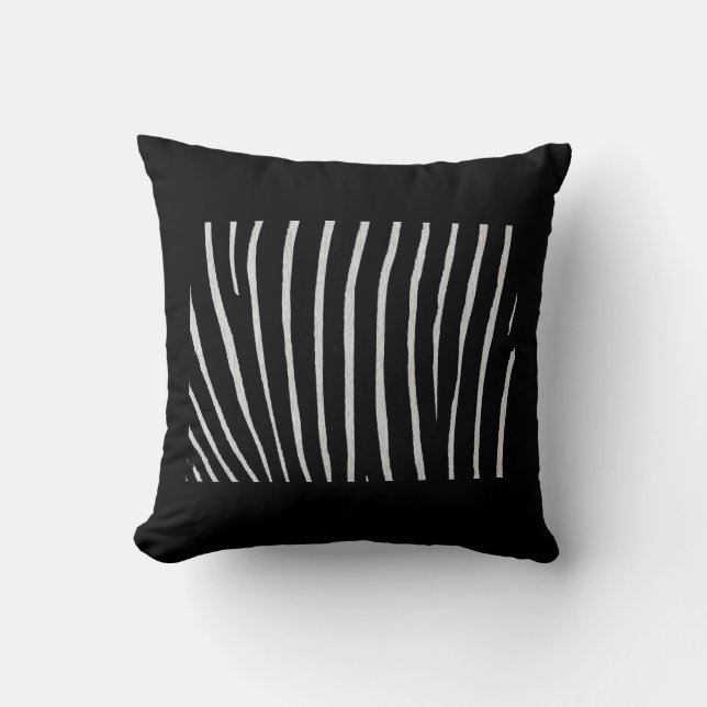 Svarta Zebra tryck Dekorativ kudde (Framsida)