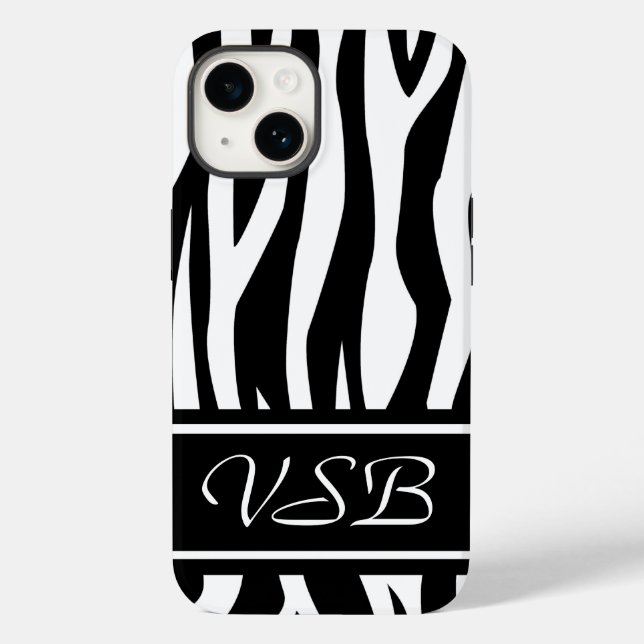 Svarta Zebra tryck med monogram (Baksida)