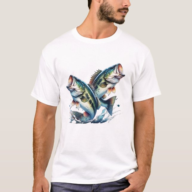 Svartabborre Fiske T Shirt (Framsida)
