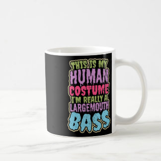 Svartabborre Fiskedesign Mänsklig Kostym Present Kaffemugg