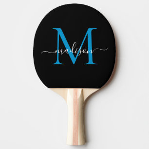 Svartahavsblått monogram, Elegant Namn Pingisracket