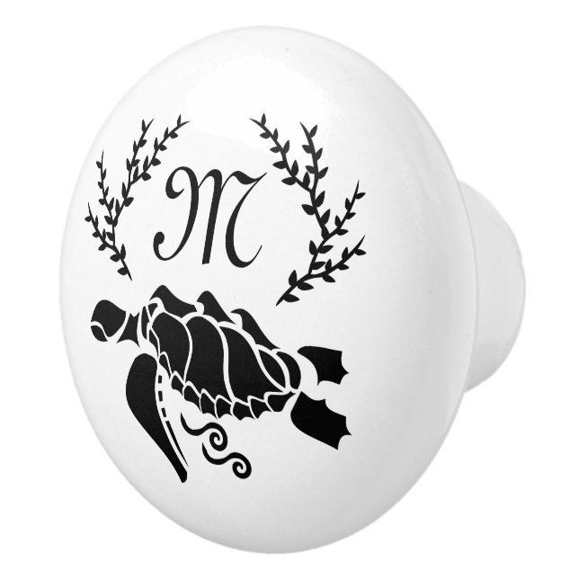 Svartahavssköldpadda Silhouette Side View Knopp (Höger)