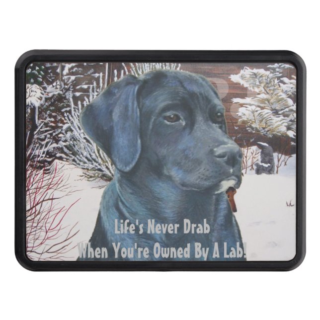 Svartarbetares bild i porträtt i hund dragkroksskydd (Framsidan)