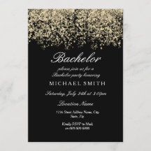 Svartbachelor Party guld Glitter Confetti Black Ba
