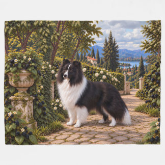 Svartbär, Shetlands sheppdog Fleecefilt