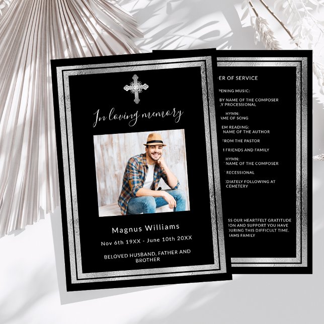 Svartbildsprogram för firande begravning inbjudningar (Skapare uppladdad)