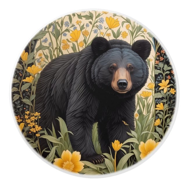 Svartbjörn och gula smörblommor knopp (Framsidan)