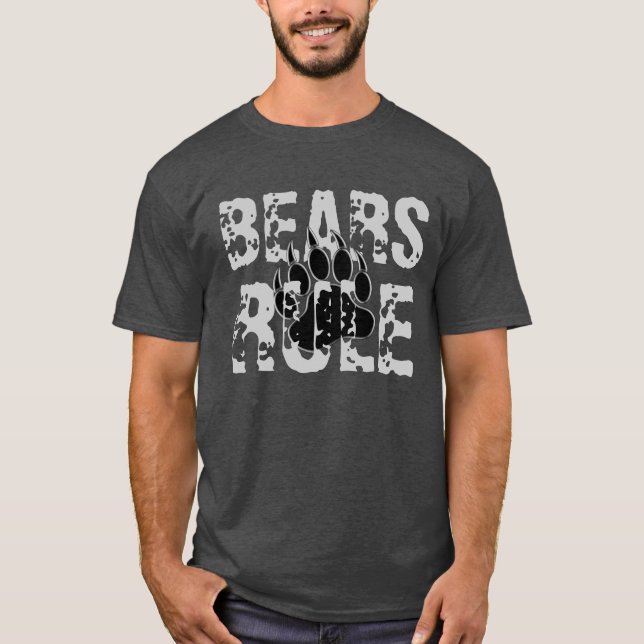 Svartbjörn och silver björn tass t-shirt (Framsida)