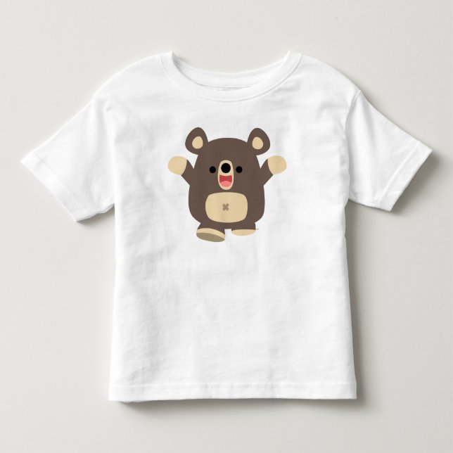 Svartbjörnsbarn i lycklig Tecknad T-shirt (Framsida)