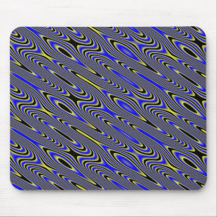 Svartblått och Gult Swirly Mönster Mousepad Musmatta