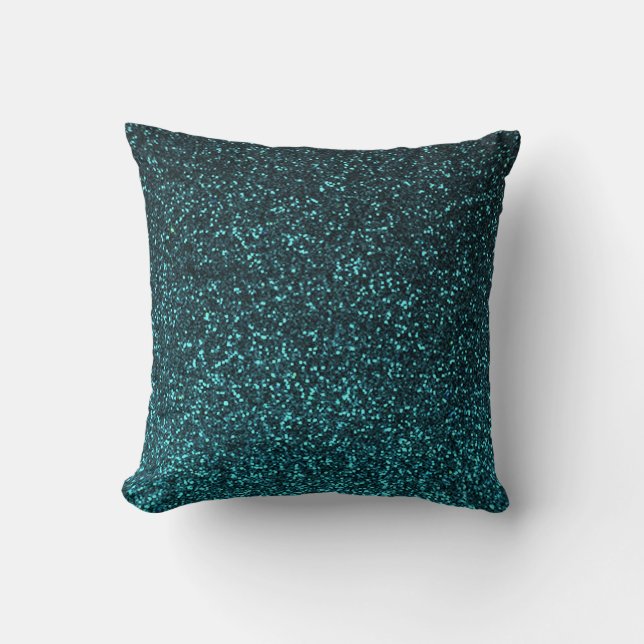 Svartblått småstrupe glitter kudde (Framsida)
