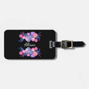 Svartblommiga Anpassningsbar Monogram Bagagebricka