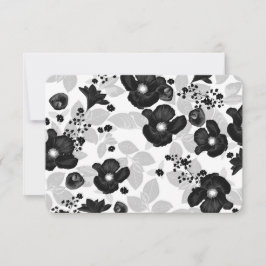 Svartblommor, handwirtten vintage bröllop OSA Kort