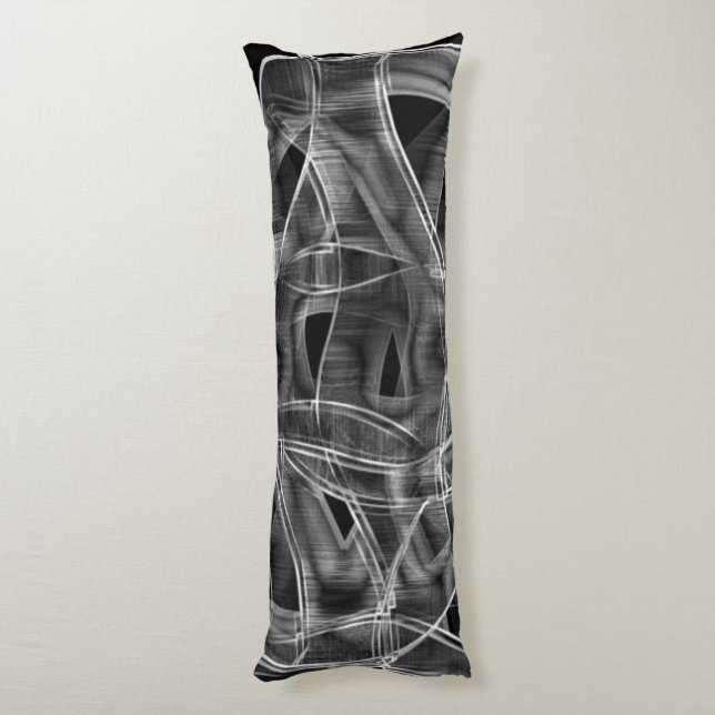 Svartböjd rosett band, framhävt linjer i lättnad kroppskudde (Baksidan (Vertikal))