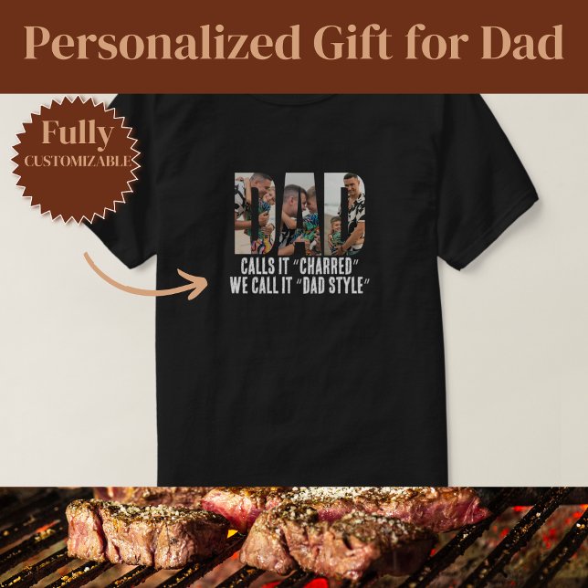 Svartbränd Pappa Rolig Design T Shirt (Charred Dad Style Funny Design T-Shirt)
