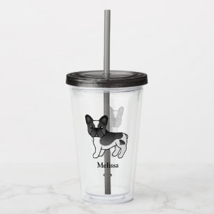 Svartbrokig fransk bulldogg Söt serietecknad hund  Take Away Mugg