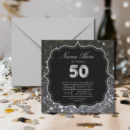 Svartdagen vid Silver 50:e Eleganten Inbjudningar