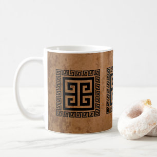 Svartdesign Nyckel Mönster Kaffemugg