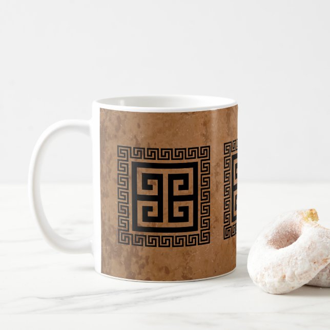 Svartdesign Nyckel Mönster Kaffemugg (Med munk)