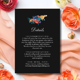 Svartdetaljer om Mexikanska Fiesta Flower Bröllop Tilläggskort