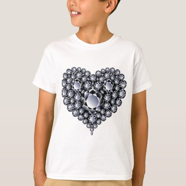 Svartdiamanter Heart Gems T-shirt (Framsida)