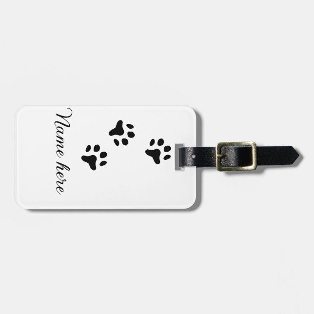 Svartdjuret hund lägger till tass-foto till tass bagagebricka (Horisontell Framsida)