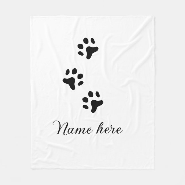 Svartdjuret hund lägger till tass-foto till tass fleecefilt (Framsidan)