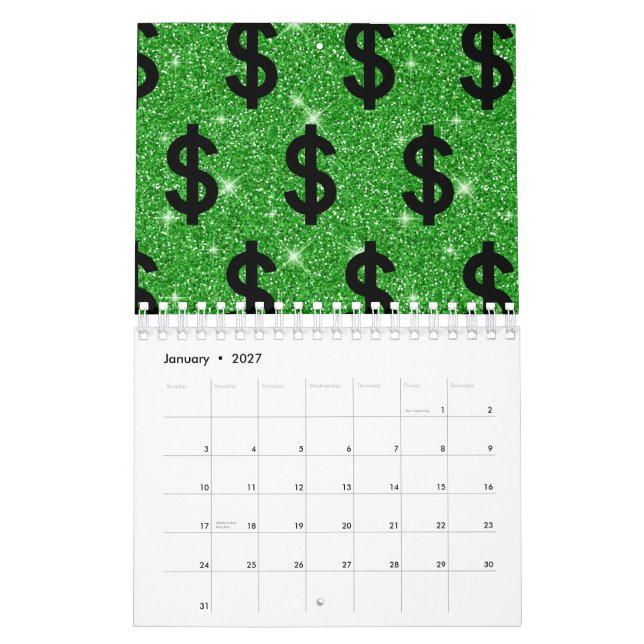 Svartdollarsskylt - Wall street Kalender (Jan 2027)
