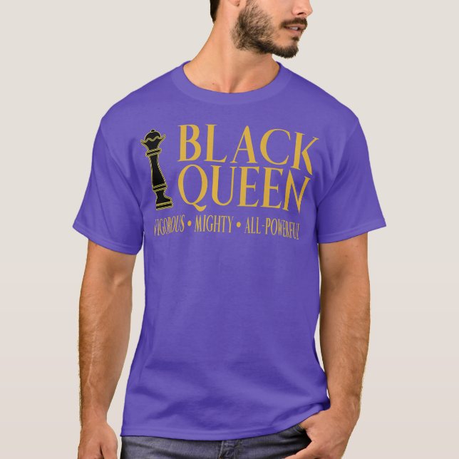 Svartdrottning Chess Biet Guld Amerikanska T Shirt (Framsida)