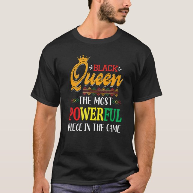 Svartdrottning, den mäktigaste biet Black History T Shirt (Framsida)