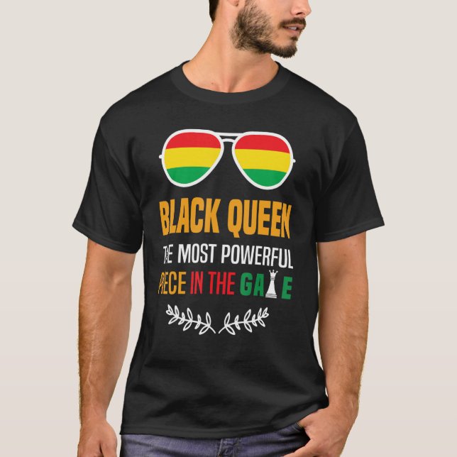 Svartdrottning, den mest kraftfulla Biet-svarta hi T Shirt (Framsida)