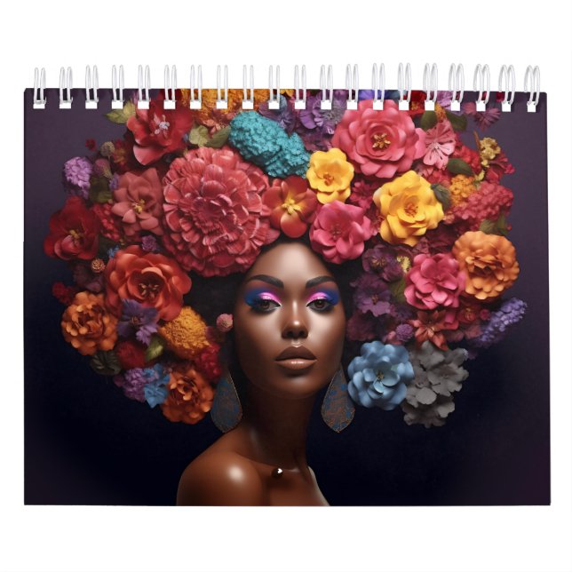 Svartdrottning melanin sista blomkryddkvinna kalender (Omslag)