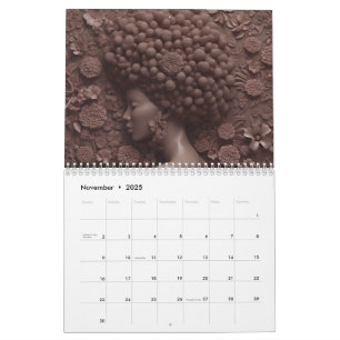 Svartdrottning melanin sista blomkryddkvinna kalender
