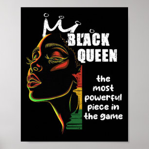 Svartdrottning, mest kraftfulla chess, svart histo poster