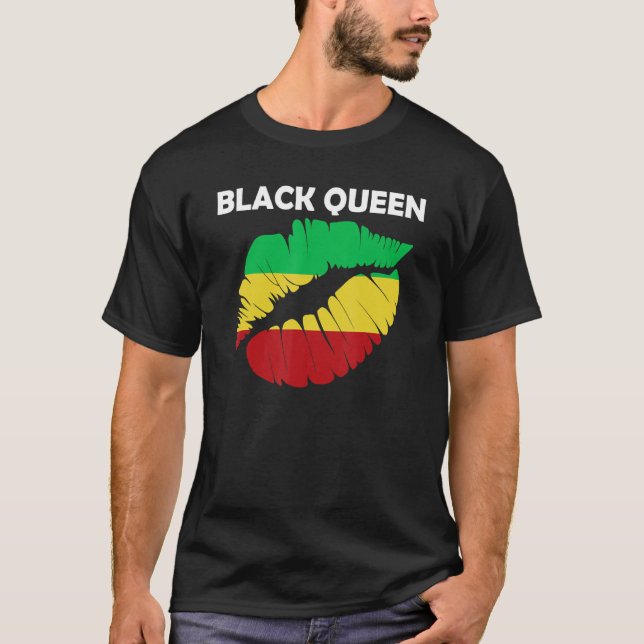 Svartdrottning Mest mäktiga afrikanska Amerikansk  T Shirt (Framsida)