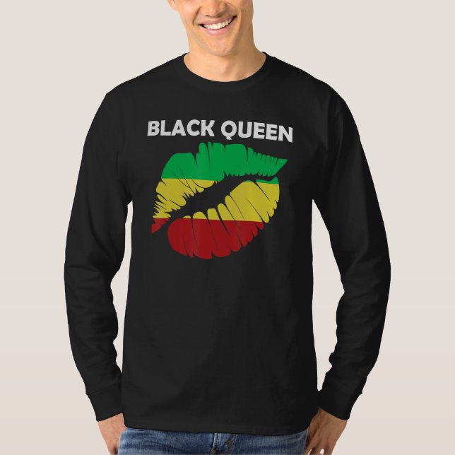 Svartdrottning Mest mäktiga afrikanska Amerikansk  T Shirt (Framsida)