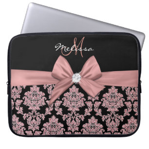 Svartdyna ro, Bow, Diamond, glitter Laptop Sleeve