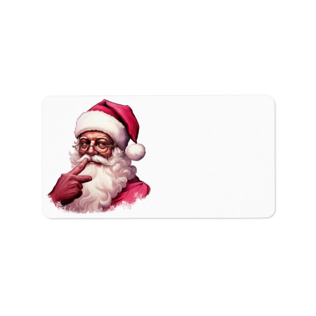 Svarte Jultomten tror på Jesus jul Adressetikett (Framsidan)