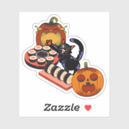 Svarte Kattens Halloween-Sushifirande Klistermärken