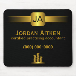 Svarte och Guld Mynt CPA Accountant Mousepad Musmatta