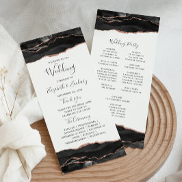 Svarte Ro Guld-agate White Bröllop Program