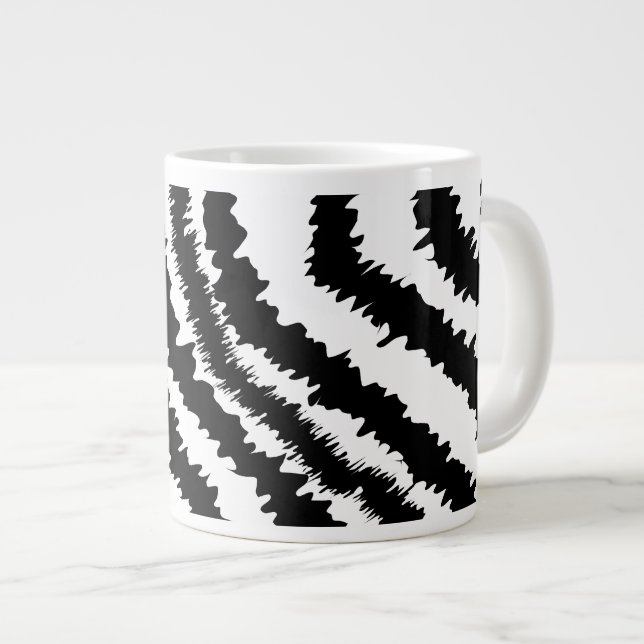Svarte Zebra tryck Mönster. Jumbo Mugg (Framsida höger)