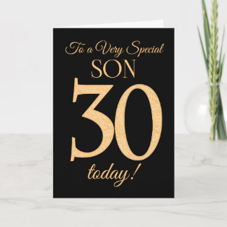 Svarteffekt 30 Guld på Son Birthday Kort