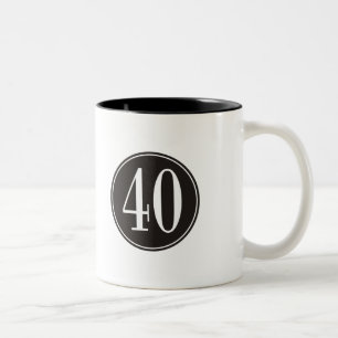 Svarten #40 cirklar Två-Tonad mugg