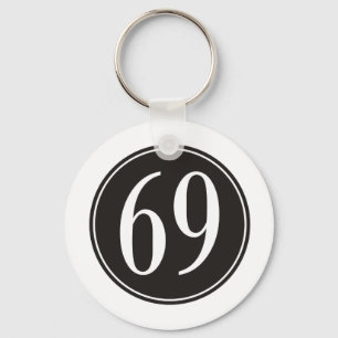 Svarten #69 cirklar nyckelring