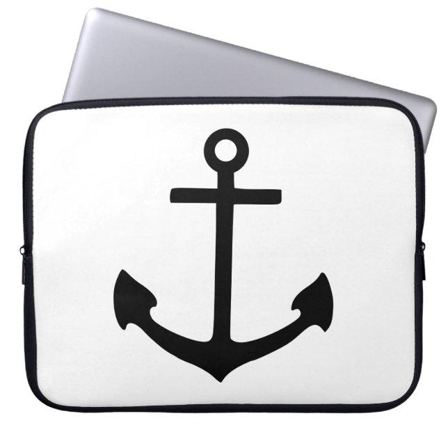 Svarten ankrar laptop sleeve (Framsidan)