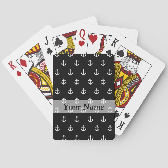 Svarten ankrar mönster spel kort (Baksidan)