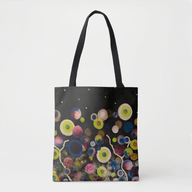Svarten bubblar totebag tygkasse (Framsida)